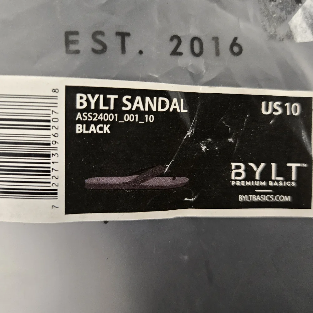 BYLT‎ premium basics Black flip flops size 10 New